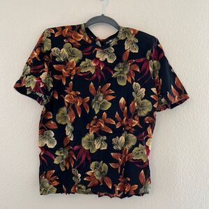 Vintage Sag Harbor floral boxy top sz S